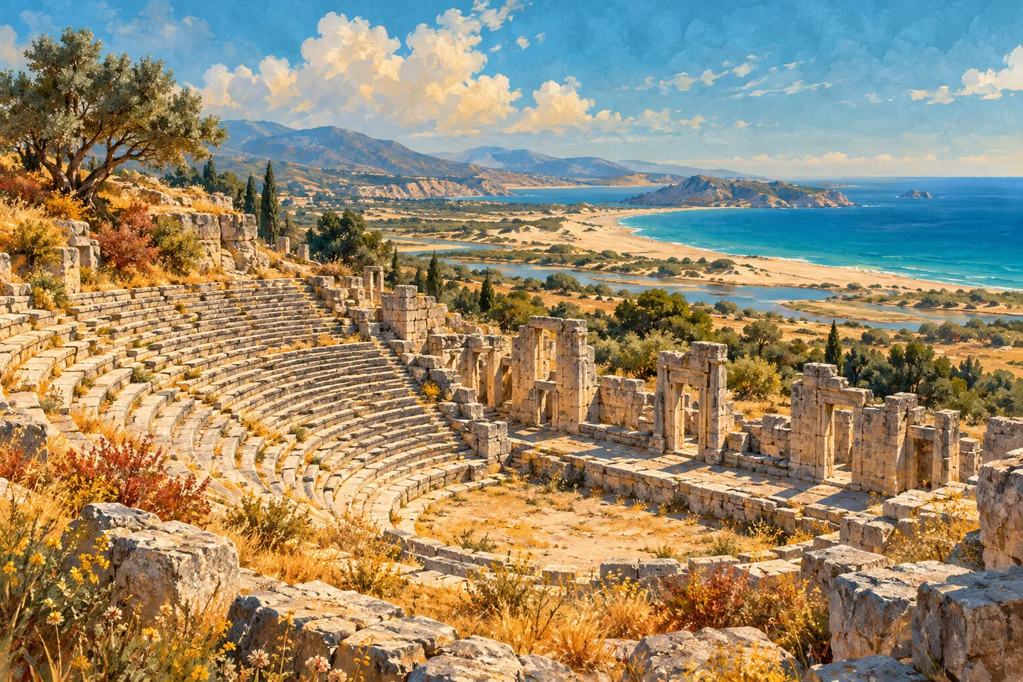 Kaş temasından ilham alan illüstrasyon